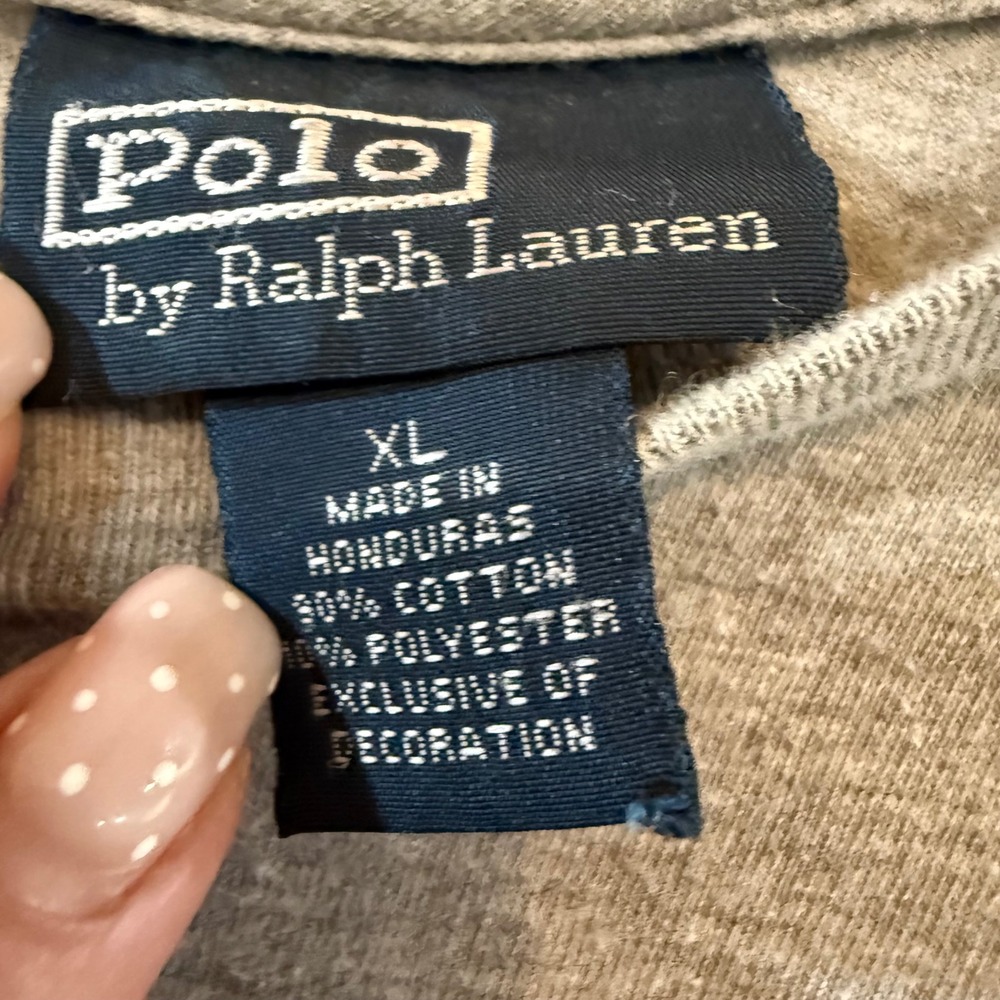 Polo Ralph Lauren Mens XL Grey Long Sleeve T-Shirt Pony Logo Cotton Blend - Picture 5 of 7